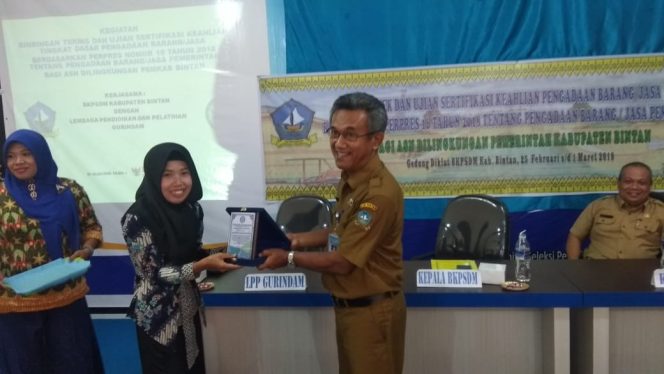 
					ASN Pemkab Bintan Ikuti Bimtek dan  Uji Sertifikasi  PBJP