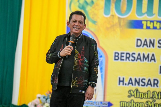 
					Gubernur Kepri, Ansar Ahmad saat sampaikan kata sambutan (Diskominfo  Kepri)