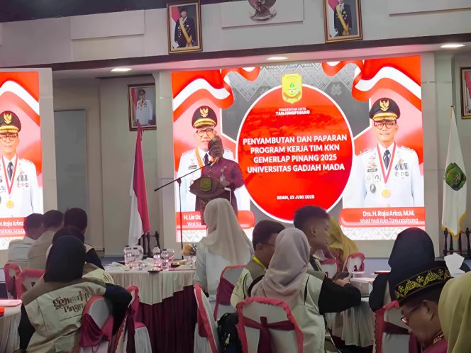 Keterangan Foto: Wali Kota Tanjungpinang, Lis Darmansyah, saat memberikan sambutan di kegiatan penerimaan Mahasiswa KKN PPM UGM Yogyakarta, (Diskominfo Tanjungpinang).