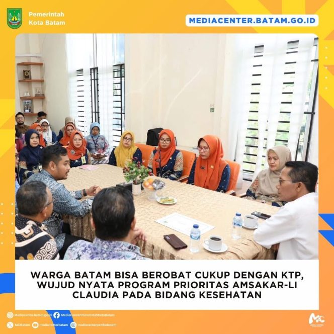 
					Keterangan Foto: Wali Kota Batam, Amsakar Achmad gelar rapat bahas terkait kebijakan layanan kesehatan bagi masyarakat Batam, Jumat (27/06/2025), (Diskominfo Batam).