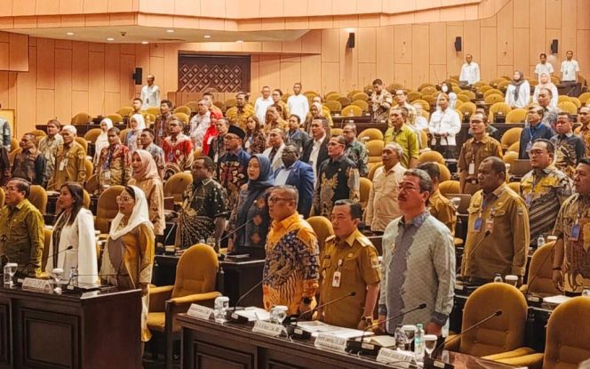 
					Keterangan Foto: Wagub Kepri, Nyanyang Haris Pratamura, saat menghadiri diseminasi Badan Urusan Legislasi Daerah (BULD) DPD RI, Senin (14/07/2025), (Diskominfo Kepri).