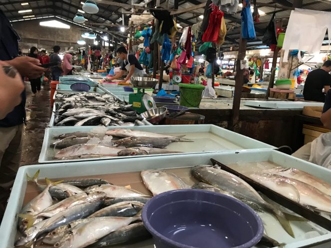 Salah satu lapak ikan di Pasar Bintan Center, Tanjungpinang. (Nzl)