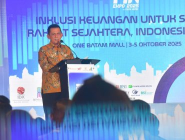 Gubernur Kepri, Ansar Ahmad saat menyampaikan kata sambutan, di One Batam Mall, Jumat (3/10/2025). (Diskominfo Kepri)