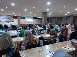 Suasana acara sosialisasi pentingnya kepatuhan penggunaan gas LPG 3 Kg.(foto : Indra Priyadi)