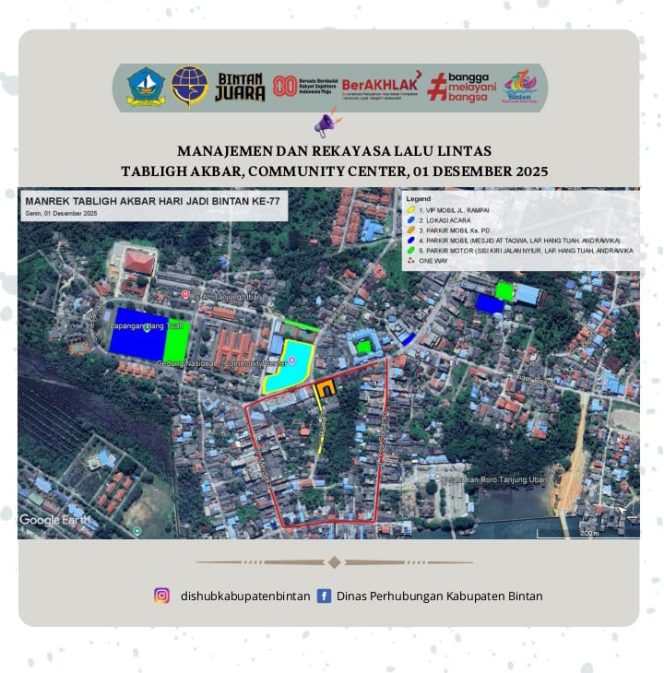 
					Ilustrasi rekayasa lalu lintas pada puncak hari jadi Bintan.(Foto : Humpro Pemkab Bintan)