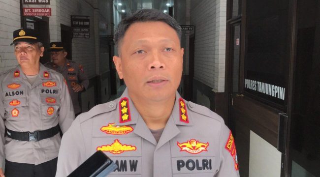 Kapolresta Tanjungpinang, Kombes Pol Hamam Wahyudi saat diwawancarai awak media, Selasa (04/11/2025). (Nuzli Rhamadhani)