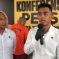 Kasatres Narkoba Polresta Tanjungpinang, AKP Lajun Siado Sianturi saat Konferensi pers,  di Halaman Mako Polresta Tanjungpinang,  Senin (17/11/2025). (Nuzli Rhamadhani)