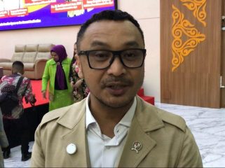 Wakil Menteri Kebudayaan Republik Indonesia, Giring Ganesha saat memberikan keterangan. (Nuzli Rhamadhani)