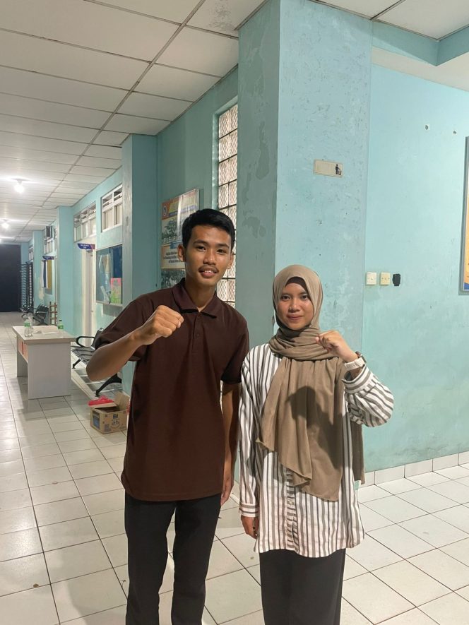 
					Paslon 01, Andika dan Dinda Rolisti menang pada pemilihan Badan Eksekutif Mahasiswa, Senin (01/12/2025). (Nuzli Rhamadhani)