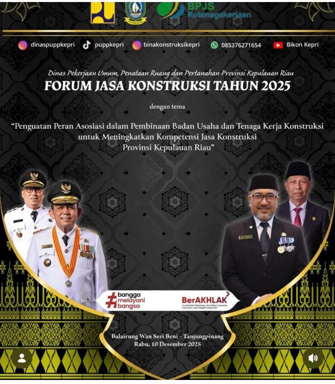 
					Flayer kegiatan forum jasa konstruksi tahun 2025.(Dinas PUPRP Kepri)