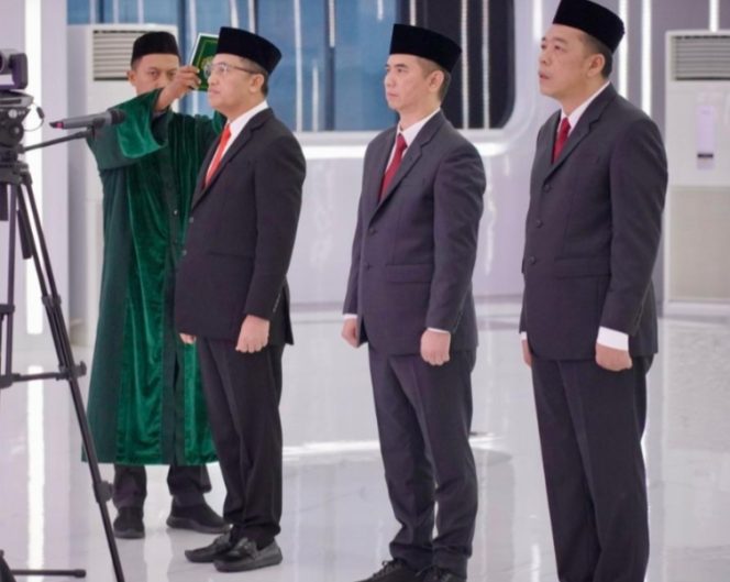 
					Pelantikan dan Pengambilan Sumpah/Janji Jabatan bagi Pimpinan Tinggi Pratama di Aula Prona Kementerian ATR/BPN, pada Kamis (22/01/2026). F-Kementrian ATR/BPN