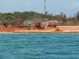 Dugaan Aktivitas Penimbunan Secara ilegal yang diduga dilakukan oleh PT Gandasari Shipyard Bintan belum lama ini, Rabu (25/02) F-KEPRI.INFO