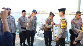 Personil Satpolairud saat menyabut Kapolresta Tanjungpinang, Kombes Pol Indra Ranu Dikarta, Senin (16/03) F-Humas 