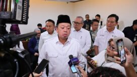 Menteri Nusron saat memberikan keterangan pers kepada awak media, Kamis (12/03). F-Humas Kementrian ATR/BPN