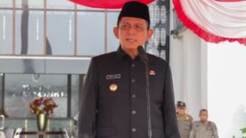 Gubernur Ansar Ahmad memimpin apel perdana usia lebaran IdulFitri, Senin (30/03) F. Kominfo Kepri 