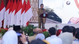 Gubernur Kepri Ansar Ahmad menyampaikan kata sambutan. (Enji/DISKOMINFO KEPRI)