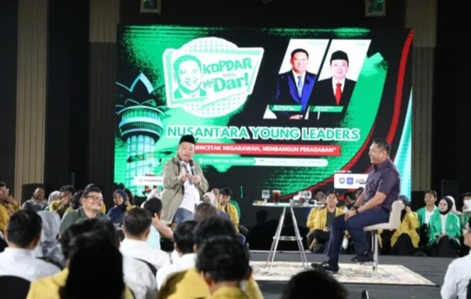 
					Menteri Agraria dan Tata Ruang/Kepala Badan Pertanahan Nasional (ATR/BPN), Nusron Wahid, menjadi narasumber dalam acara Nusantara Young Leaders pada sesi “Total Politik” yang digelar di Banyumas, Jawa Tengah, Sabtu (25/04/2026).