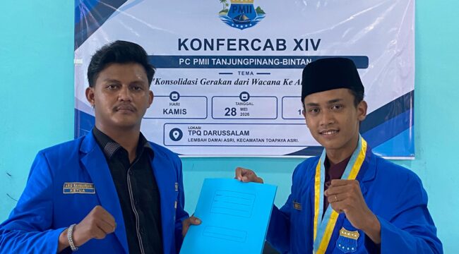 Muhammad Al Mujrin resmi terpilih secara aklamasi sebagai Ketua Pengurus Cabang (PC) PMII Tanjungpinang-Bintan periode 2026–2027.
