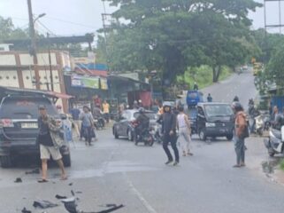 Lokasi Kecelakaan Toyota Fortuner yang dikemudikan oleh WNA yang menewaskan personil TNI AL di Batu 13 Tanjungpinang, Jumat (08/05) F-Warga