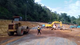 Proyek Peningkatan Jalan SP. Setajam-Serteh di Kabupaten Lingga terus di Kebut.