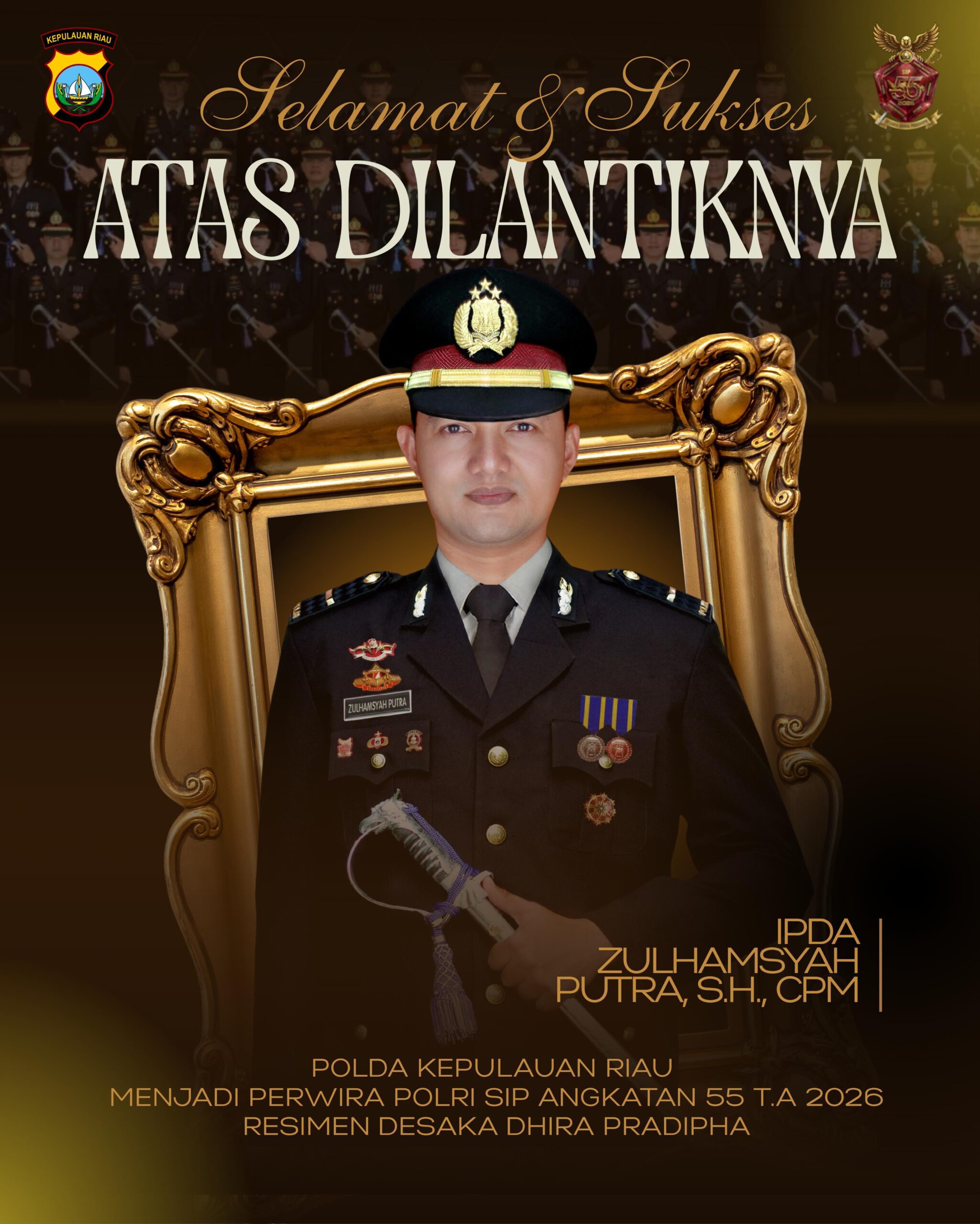 IPDA Zulhamsyah Putra Resmi Dilantik, Sosok Polisi Humanis Kebanggaan Polda Kepri