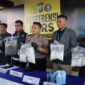 Kepala BNN Kota Tanjungpinang,Kombes. Pol. Mohamad Dafi Bastomi, S.H., S.I.K., M.I.K. bersama Kasar Narkoba Polresta Tanjungpinang saat memperlihatkan barang bukti sabu-sabu dan Ganja di Mapolresta Tanjungpinang, Rabu (17/06) F-Kepri.info