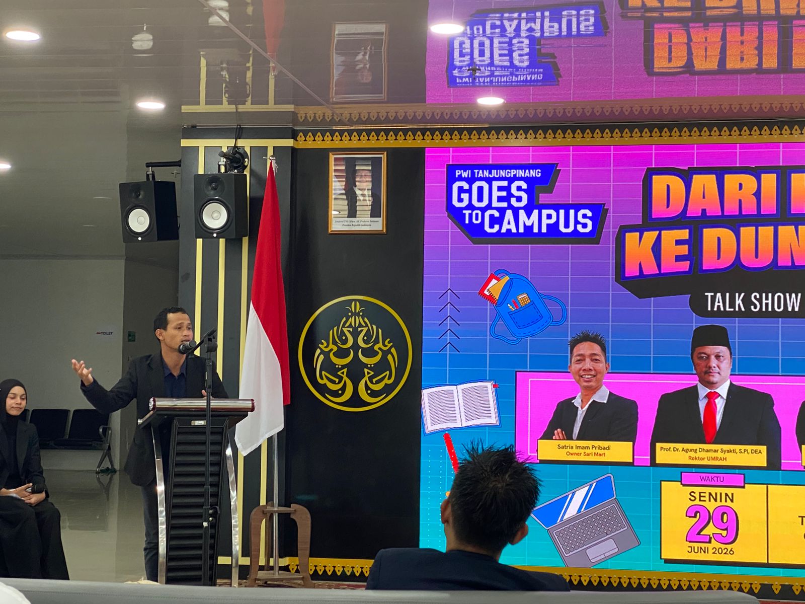 Persatuan Wartawan Indonesia (PWI) Kota Tanjungpinang menggelar kegiatan Goes to Campus di Universitas Maritim Raja Ali Haji (UMRAH), Senin (29/6/2026)