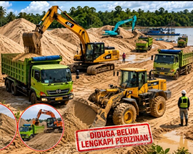 
					ILUSTRASI AKTIVITAS KEGIATAN PERTAMBANGAN PASIR PT INTI SURYA INDONESIA di Desa Kuala Sempang, Bintan 