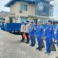 Kanit Gakkum Satpolairud Polresta Tanjungpinang, Ipda Mulyoto, S.H memimpin kegiatan sosial Jum'at berkah