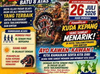 Pasar Sejati Batu 8 Atas, Kota Tanjungpinang, akan menggelar berbagai kegiatan hiburan dan olahraga untuk masyarakat pada Minggu, 26 Juli 2026.