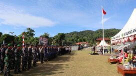 Upacara Peringatan Hari Bhayangkara ke-80 di Lapangan Apel Polres Kepulauan Anambas, Rabu (1/7/2026).