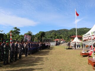 Upacara Peringatan Hari Bhayangkara ke-80 di Lapangan Apel Polres Kepulauan Anambas, Rabu (1/7/2026).