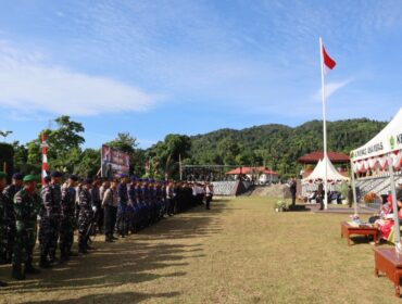 Upacara Peringatan Hari Bhayangkara ke-80 di Lapangan Apel Polres Kepulauan Anambas, Rabu (1/7/2026).