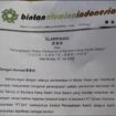 Potongan surat Klarifikasi dari PT. Bintan Alumina Indonesia yang diterima Redaksi Kepri.info, 