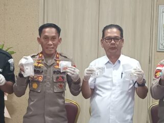 Kasat Resnarkoba Polres Bintan, Iptu Ony Chandra saat menggelar jumpa Pers pengungkapan Kasus Narkoba, Rabu (05/08)
