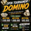 Poster S Coffe Open Tournament Domino yang akan digelar mulai Senin, 10 Agustus 2026, di Wakrop S Coffe, Jalan Kijang Lama, Tanjungpinang. Turnamen ini menyediakan total hadiah Rp3 juta bagi juara I, II, dan III.