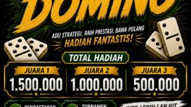 Poster S Coffe Open Tournament Domino yang akan digelar mulai Senin, 10 Agustus 2026, di Wakrop S Coffe, Jalan Kijang Lama, Tanjungpinang. Turnamen ini menyediakan total hadiah Rp3 juta bagi juara I, II, dan III.