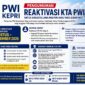 KTA PWI Kedaluwarsa? PWI Kepri Buka Layanan Reaktivasi hingga September 2026