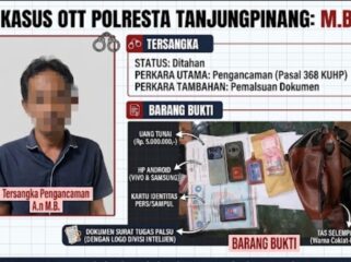 MB diamankan polisi dalam OTT di Jalan Bintan, Kota Tanjungpinang, pada Jumat (25/9/2026).