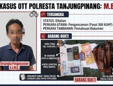 MB diamankan polisi dalam OTT di Jalan Bintan, Kota Tanjungpinang, pada Jumat (25/9/2026).