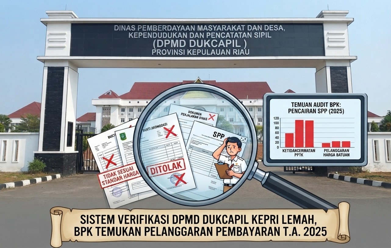 Sistem verifikasi SPP di DPMD Dukcapil Kepri disorot karena temuan BPK tahun 2025