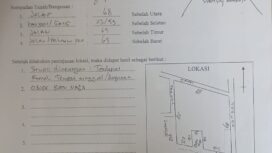 Denah Tanah berdasarkan SKT milik teradu yang dijadikan dasar permohonan penertiban sertifikat yang kini diadukan oleh pengadu ke BPN Kota Tanjungpinang.