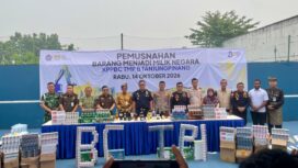 Bea Cukai Tanjungpinang memusnahkan Barang yang Menjadi Milik Negara (BMMN) hasil penindakan selama periode 2025–2026 dengan nilai mencapai Rp4,3 miliar, Rabu (14/10) F-Suaib