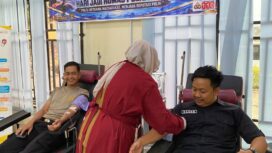 Sambut HUT Humas Polri ke-75, Polres Bintan Gelar Donor Darah, 13 Personel Turut Berpartisipasi